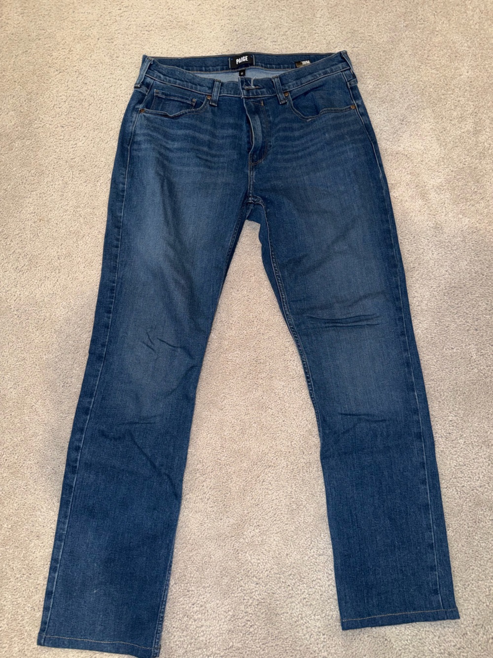 Medium Wash Paige Slim Straight Jeans - 32x32 (tailored to a 32 length)